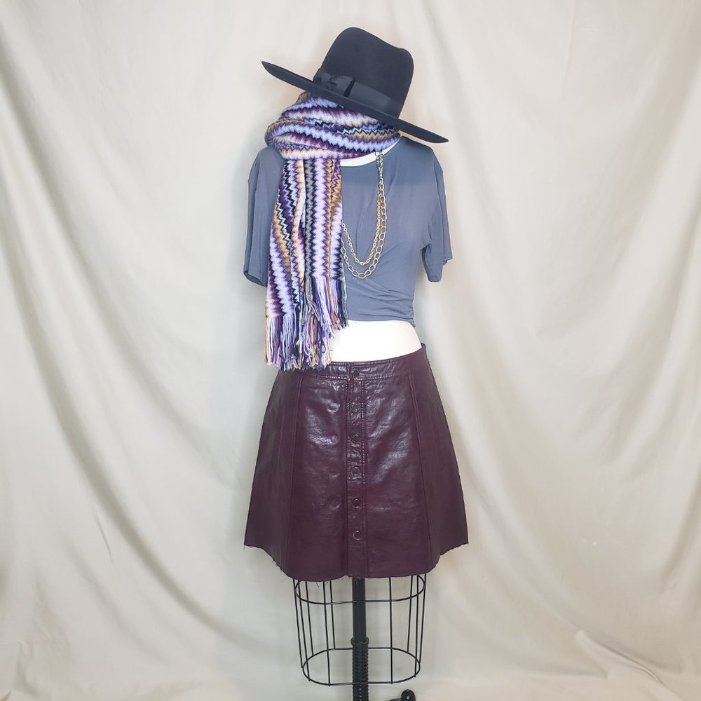 BLANKNYC plum colored faux leather skirt